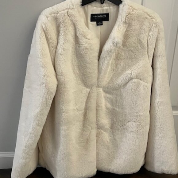 Liz Claiborne Jackets & Blazers - Liz Claiborne Faux Fur - Color: Ivory w/3 Clasps - Size L